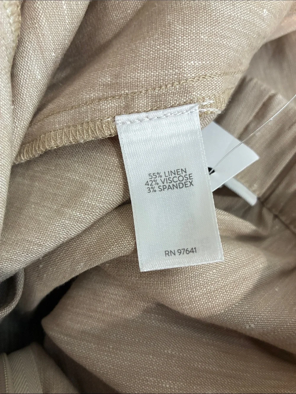 NWT J. Jill Linen Stretch Pants Women’s Large Light Beige Button Ankle Work Wear